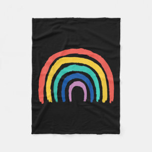 Kids Sweet Children Rainbow Design Painted Girl Gi Fleece Blanket