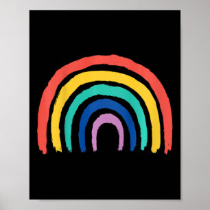 Kids Sweet Children Rainbow Design Painted Girl Gi Poster