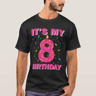 Kids Sweet Doughnut It's My 8Th Birthday 8 Years O T-Shirt