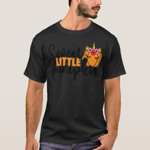 Kids Sweet Little Pumpkin Spice Fall Leaves Autumn T-Shirt