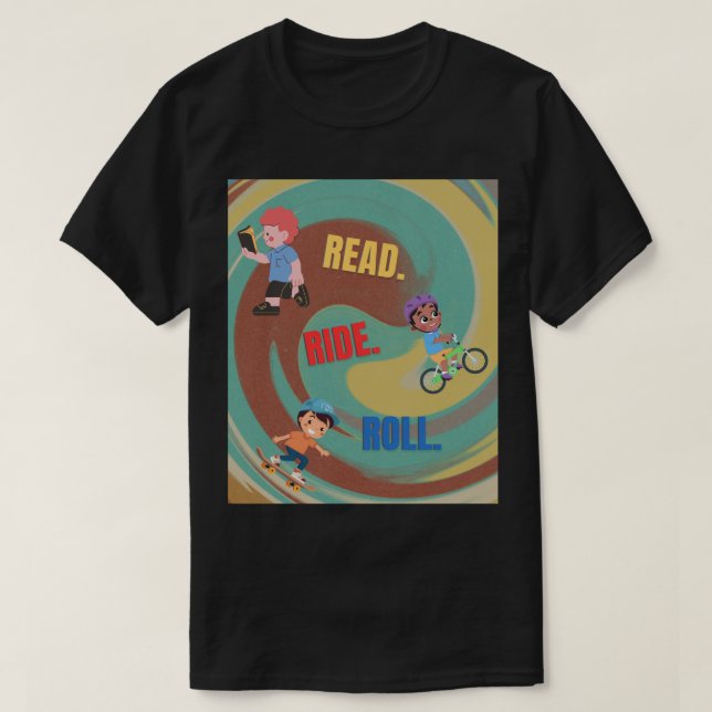 Kids' T-shirt with colorful design. (Design Front)
