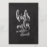 Kids Table Affordable Chalkcoard Wedding Sign