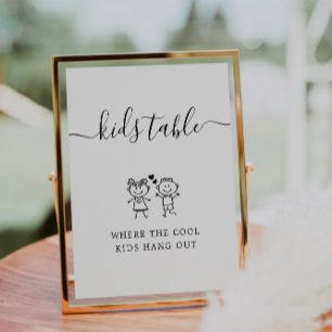 Kids Table Sign   Minimalist Children's Table Sign
