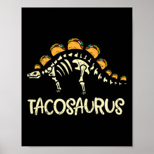 Kids Tacosaurus Skeleton Dino Toddler Boys Cinco D Poster
