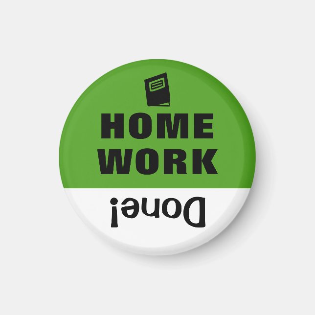 Kid's Task Chore List Reminder Magnet Homework (Front)