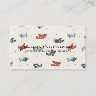 Kids Teacher Baby Sitter Airplane Business Card