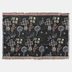 Kids Teacher Fun Recess Playground Chalkboard Room Throw Blanket
