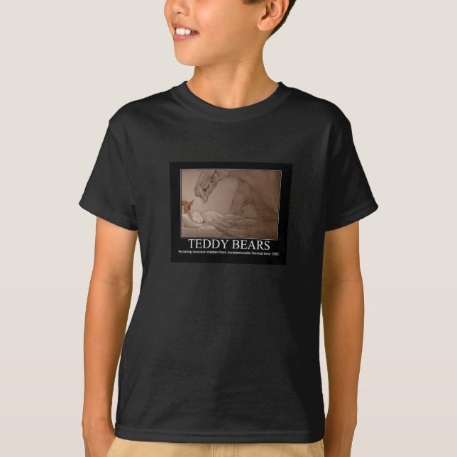 Kids Teddy Bears Protection from monsters T-Shirt (Front)