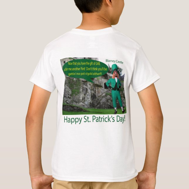 kids tee. Happy St. Patrick's Day.  irish setter/l T-Shirt (Back)