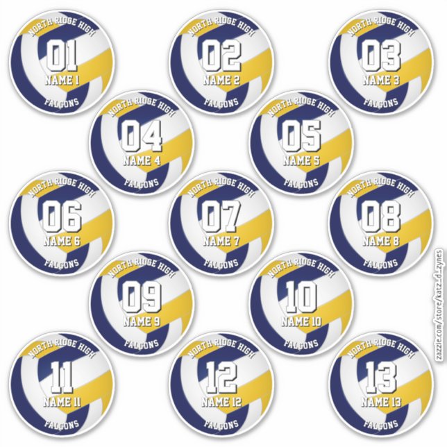 kids teens navy blue gold volleyball club 13 (Front)