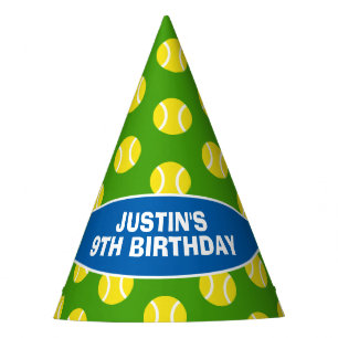Kid's tennis ball sports theme Birthday party hats