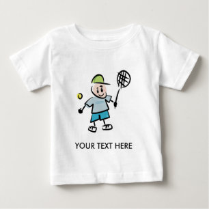 Kids Tennis Tee Shirt with cartoon tennis player
