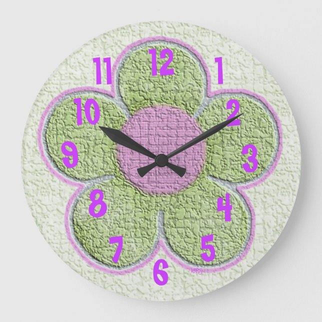 Kids Textured Flower Wall Clock (Front)