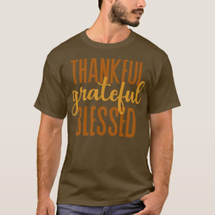Kids Thankful Grateful Blessed Thanksgiving Family T-Shirt