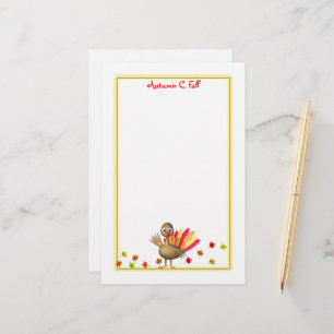 Kids Thanksgiving Baby Turkey Stationery