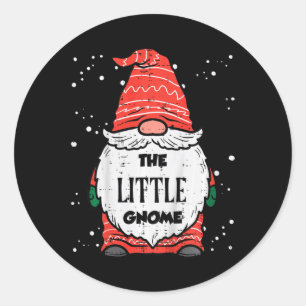 Kids The Little Gnome Xmas Matching Christmas Fami Classic Round Sticker