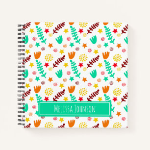 Kids Themed Tropical Botanical Colourful Pattern  Notebook