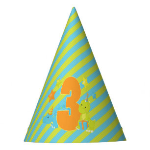 Kid's Third Birthday Dinosaur T-Rex Stegosaurus Party Hat