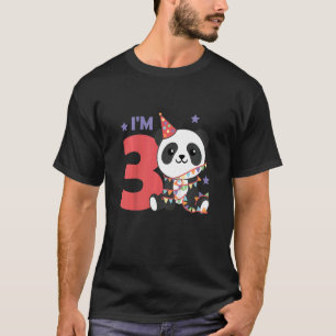 Kids Third Birthday Panda Kids A Birthday Panda T-Shirt