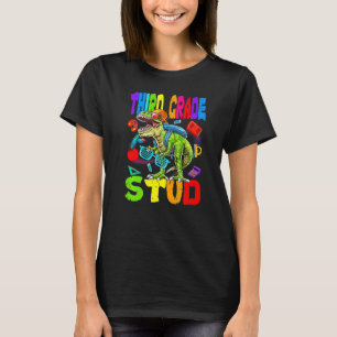 Kids Third Grade Stud Dinosaur Back To School Boys T-Shirt