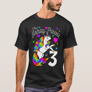 Kids This Birthday Princess Is 3 3rd Party Girl Un T-Shirt