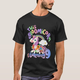 Kids This Bloomicorn Is Turning 9 Unicorn 9Th Birt T-Shirt
