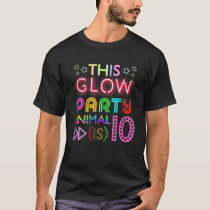 Kids This Glow Party Animal (Is) 10 Birthday Fun T-Shirt