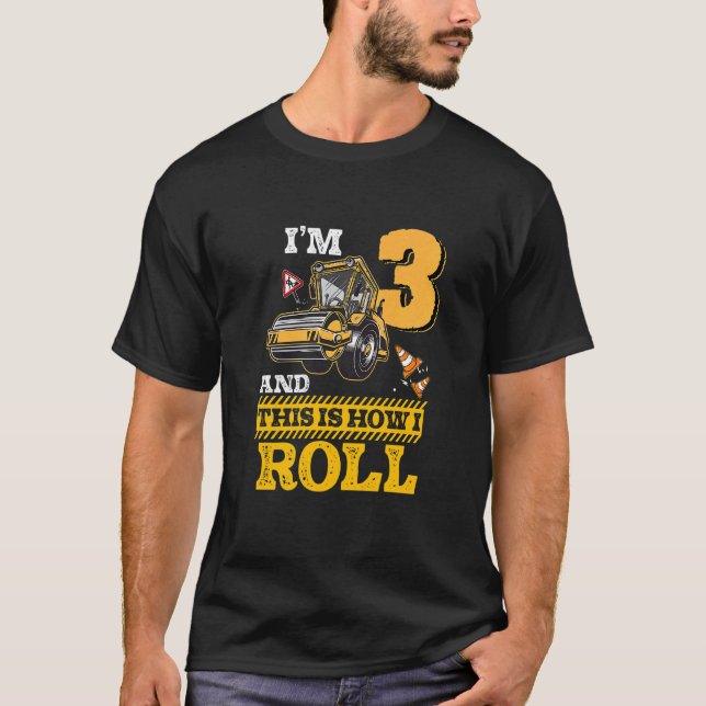 Kids This Is How I Roll Asphalt Roller 3 Year Old  T-Shirt (Front)