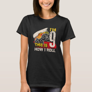 Kids This is How I Roll Monster Truck 9th Birthday T-Shirt