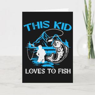 Kids This Kid Loves To Fish Cute Boys Girls Kids T Card