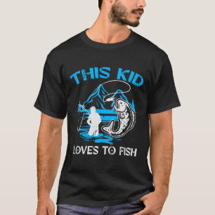 Kids This Kid Loves To Fish Cute Boys Girls Kids T T-Shirt