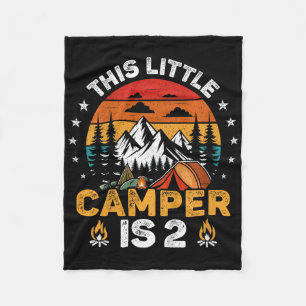 Kids This Little Camper Is 2 Year Old Camping 2nd Fleece Blanket