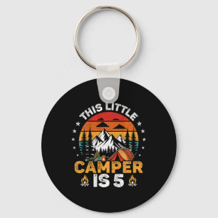 Kids This Little Camper Is 5 Year Old Camping 5th Keychain