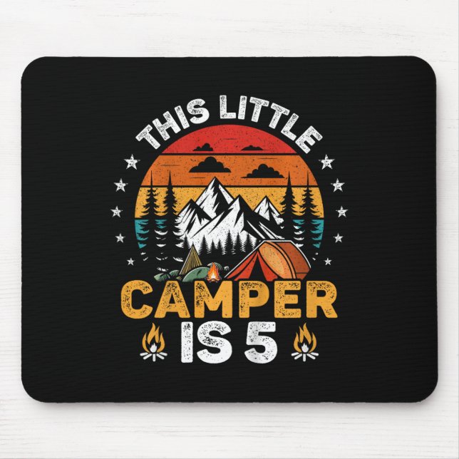 Kids This Little Camper Is 5 Year Old Camping 5th  Mouse Pad (Front)