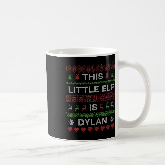 Kids This Little Elf Is Dylan Ugly Christmas Sweat Coffee Mug (Right)