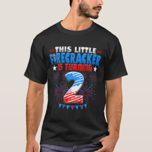 Kids This Little Firecracker Is Turning 2 Birthday T-Shirt