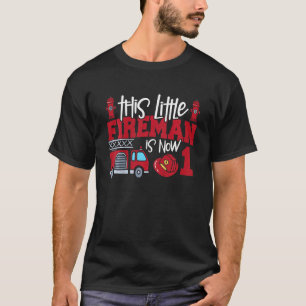Kids This Little Fireman Is Now 1 Fire Truck 1st T-Shirt
