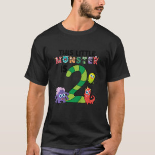 Kids This Little Monster is 2 Year Old 2nd Birthda T-Shirt