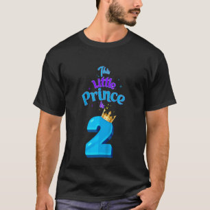Kids This Little Prince Is 2 Birthday King 2 Year  T-Shirt