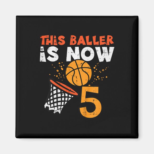 Kids This Ller Is Now 5 Sketll 5th Birthday Bday B Magnet (Front)