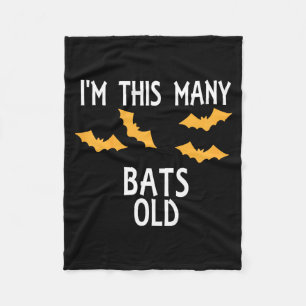 Kids This Many Bats Old 4th Birthday Bat Halloween Fleece Blanket