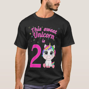 Kids This Sweet Unicorn Is 2nd Birthday Unicorn 2  T-Shirt