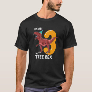 Kids Three Rex 3Rd Birthday Dinosaur, T Rex Girls T-Shirt