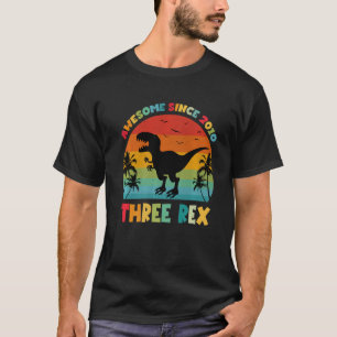 Kids Three Rex Funny Dinosaur 12 Year Old Awesome T-Shirt