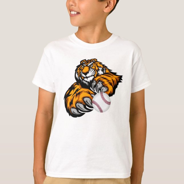 Kids Tiger Baseball T-Shirt (Front)