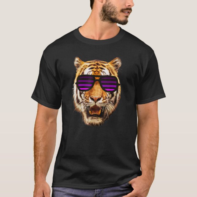 Kids Tiger Striped Purple Sunglasses for Toddler B T-Shirt (Front)