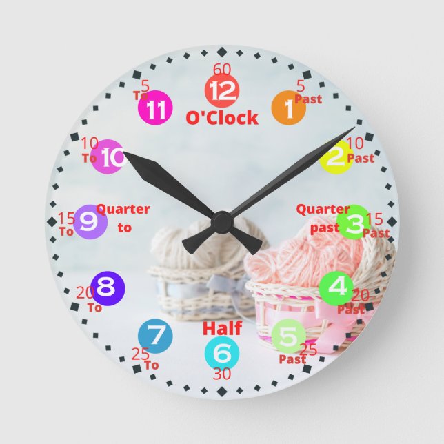 Kids Time Learning  Round Clock (Front)