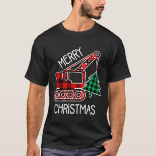 Kids Toddler Christmas Truck Boy Xmas Excavator Pl T-Shirt