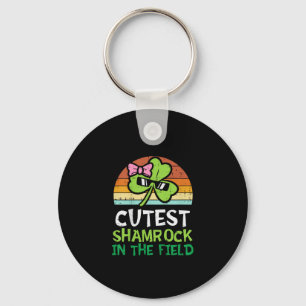 Kids Toddler Girls St Patricks Day Cutest Shamrock Keychain