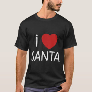 Kids Toddler I Love Santa Claus Boys Girls Christm T-Shirt
